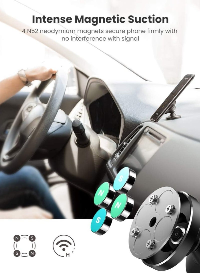 حامل هاتف مغناطيسي للسيارة قابل للدوران بزاوية 360 درجة متوافق مع iPhone 15 / 15 Pro / 15 Pro Max، 15 Plus، 23 Ultra، 23 plus، Galaxy S24 Ultra، S24، S24 +، Note 20 Ultra، Oneplus - Image 2